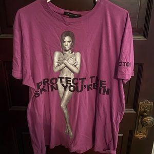 Marc Jacob’s “Protect The Skin You’re In” Tee Shirt with Victoria Beckham